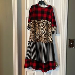 Girls custom made swing dress s 8